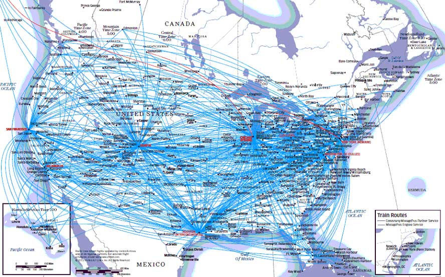 United Airlines Route Map